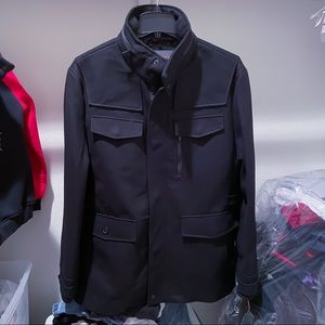 Hawke & co wool men’s long coat jacket Hw223 black size XL